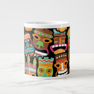 Caneca De Café Grande Tiki Pattern