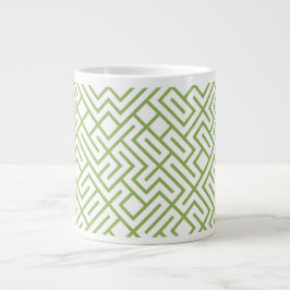 Caneca De Café Grande Tiled Lines Generative (Greenery Line) Unique