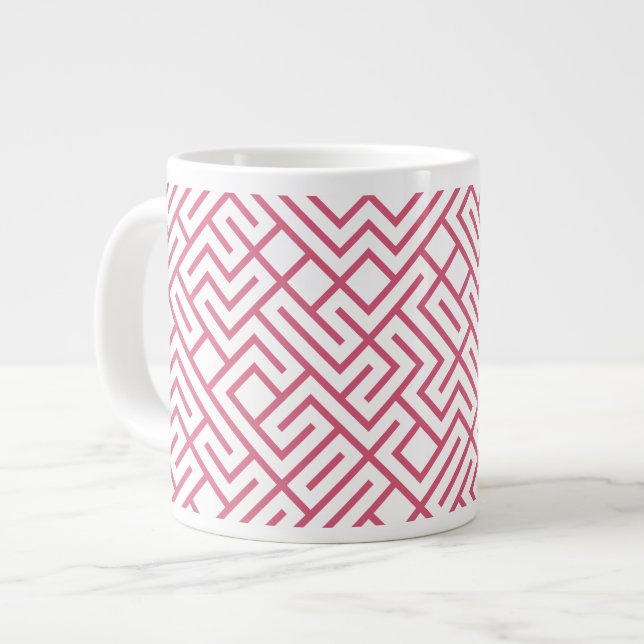Caneca De Café Grande Tiled Lines Generative (Honeysuckle Line) Unique (Frente Esquerda)