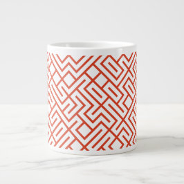 Caneca De Café Grande Tiled Lines Generative (Tangerine Line) Unique