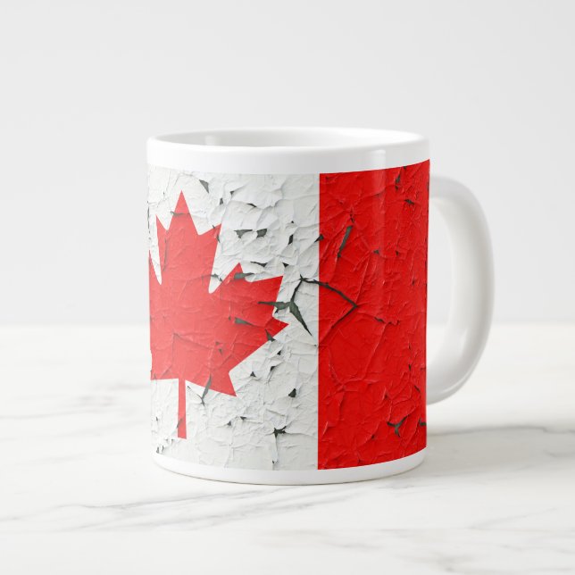 Caneca De Café Grande Tinta canadense vermelha de folha de descasque CAN (Frente Esquerda)