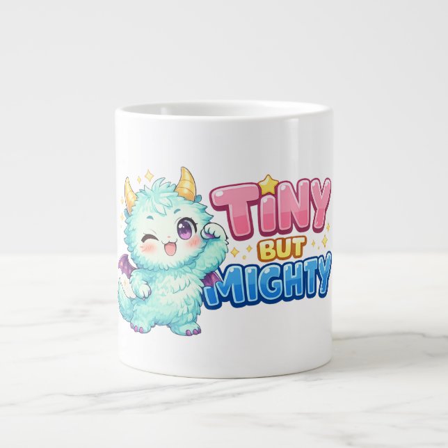Caneca De Café Grande Tiny But Mighty Dragon (Frente)