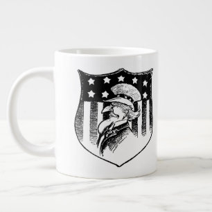 Caneca De Café Grande Tio Sam Patriótico Vintage e Bandeira Americana