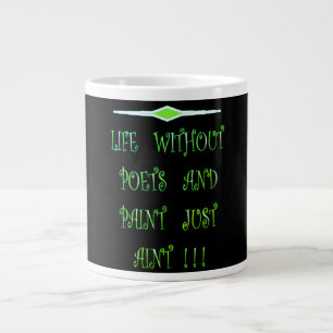 CANECA DE CAFÉ GRANDE TIPO DE POETAS DE GÓTICO PINTA PRETA LUMINOUSE VER