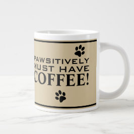 Caneca De Café Grande Tipografia de Impressão de Pata de Cachorro Café E