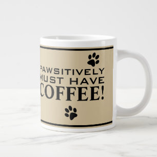 Caneca De Café Grande Tipografia de Impressão de Pata de Cachorro Especi