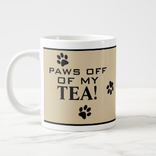 Caneca De Café Grande Tipografia de Pata de Cachorro Amante de Chá Perso