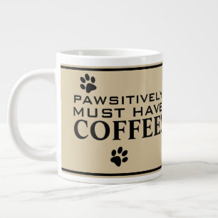 Caneca De Café Grande Tipografia de Pata de Cachorro Especialidade de Am