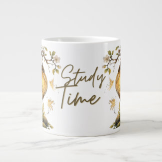 Caneca De Café Grande Tipografia Estética de Tempo de Estudo