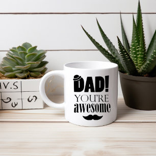 Caneca De Café Grande Tipografia Gráfica Minimalista para o Dia dos Pais