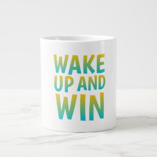 Caneca De Café Grande Tipografia Motivacional Acordar e Vencer