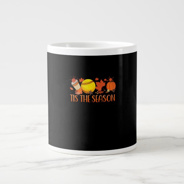 Caneca De Café Grande Tis Season Pumpkin Spice Latte Halloween Fall Coff (Frente)