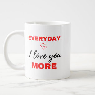 Caneca De Café Grande Todo Dia Eu Te Amo Mais Preto
