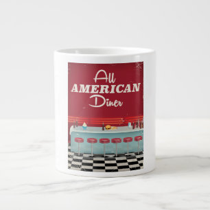 Caneca De Café Grande Todos os Poster do Diner Americano