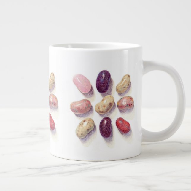Caneca De Café Grande TOE TIE TAC JELLY BEANS Big White Mug (Direita)
