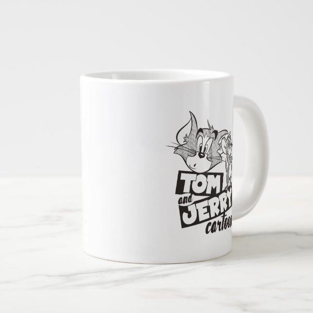 Caneca De Café Grande Tom E Jerry | Cartoon Tom E Jerry (Frente Esquerda)