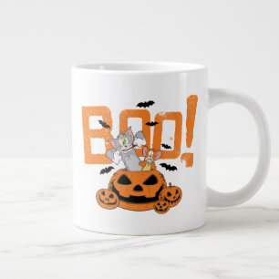 Caneca De Café Grande Tom e Jerry  Feliz Halloween Boo