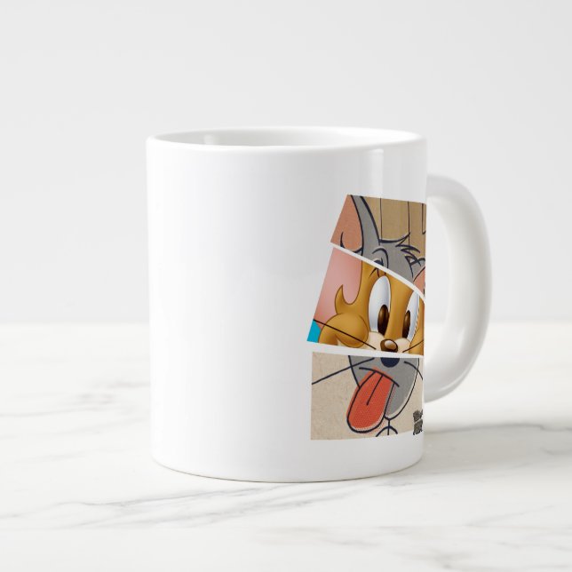 Caneca De Café Grande Tom E Jerry | Tom E Jerry Mashup (Frente Esquerda)