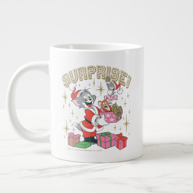 Caneca De Café Grande Tom, Jerry e Nibbles Surpresa de Férias (Esquerda)