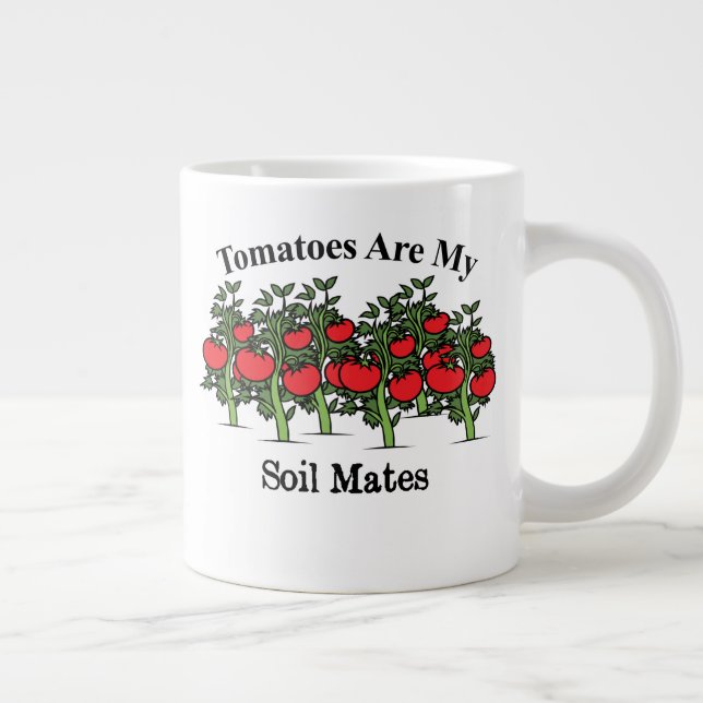 Caneca De Café Grande Tomates Engraçados São Meus Amigos De Solo (Direita)
