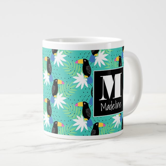 Caneca De Café Grande Toques em Teto| Monograma (Frente Esquerda)