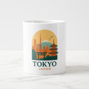 Caneca De Café Grande Tóquio Minimalista Japão Viagem   Moderno
