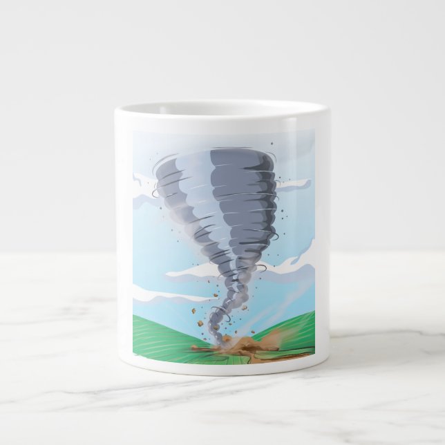 Caneca De Café Grande Tornado Twister (Frente)