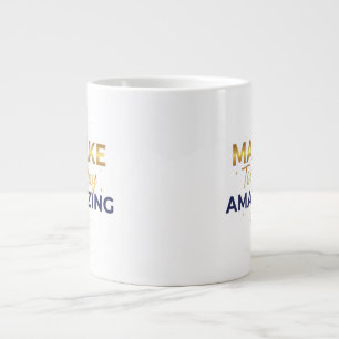 Caneca De Café Grande Torne Hoje Incrível Design Sol Dourado Marinho
