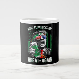 Caneca De Café Grande Torne o Dia de São Patrício Grande Novamente Diver