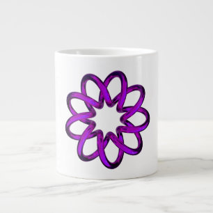 Caneca De Café Grande Toro de Neon Roxo em Fundo Preto