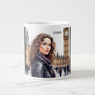 Caneca De Café Grande Torre Big Ben Clock e Senhora Adorável