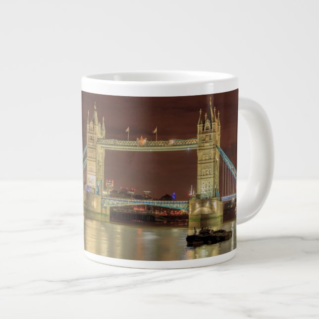 Caneca De Café Grande Torre da Ponte à noite, Londres (Frente Esquerda)