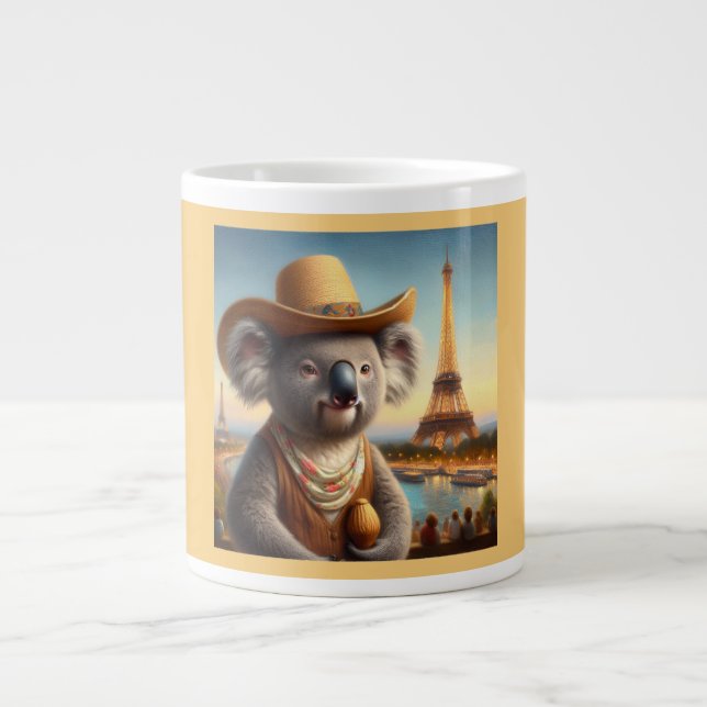 Caneca De Café Grande Torre Koala Eiffel (Frente)