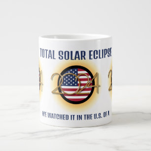 Caneca De Café Grande TOTAL ECLIPSE SOLAR 2024 Personalizado EUA