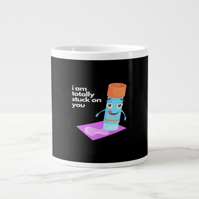 Caneca De Café Grande Totally Stuck On You Bold Romantic Style  (Frente)