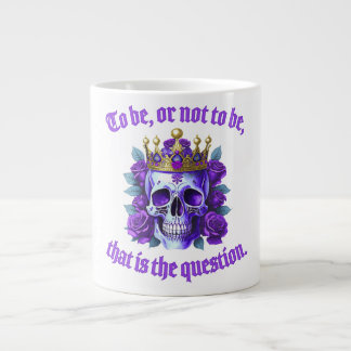 Caneca De Café Grande Totenkopf Geschenk Krone Rosen Spruch König Lila