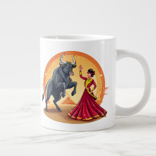 Caneca De Café Grande Toureiro Toureira Mulher espanhola em traje tradic