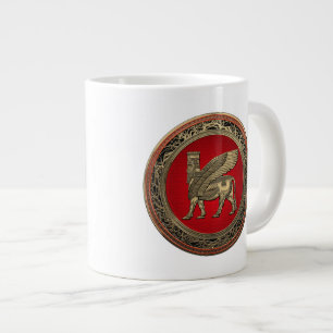 Caneca De Café Grande Touro Assírio - Dourado Lamaçu