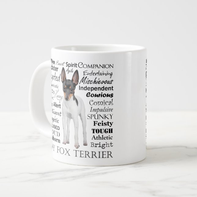 Caneca De Café Grande Tox Fox Terrier Traços Jumbo Mug (Frente Esquerda)