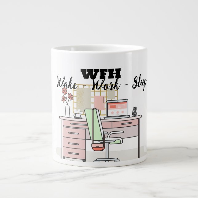 Caneca De Café Grande Trabalho Escuro do Home Remote Worker Coffee Mug (Frente)