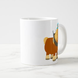 Caneca De Café Grande Traço de cartoon breton Horse Jumbo Mug