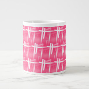 Caneca De Café Grande Traços Brancos A Rosa