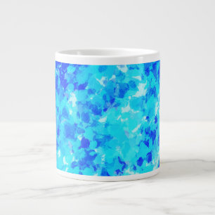 Caneca De Café Grande Traços de pincel Abstrato azul-brilhante