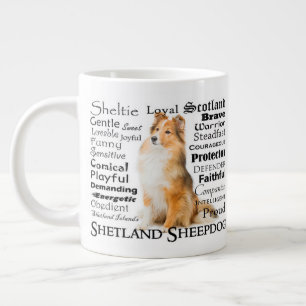 Caneca De Café Grande Traços de Sheltie Jumbo Mug