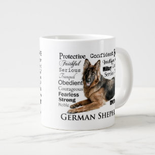 Caneca De Café Grande Traços do German shepherd Jumbo Mug