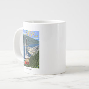 Caneca De Café Grande Tram sobre Juneau, Viagens vintage do Alasca