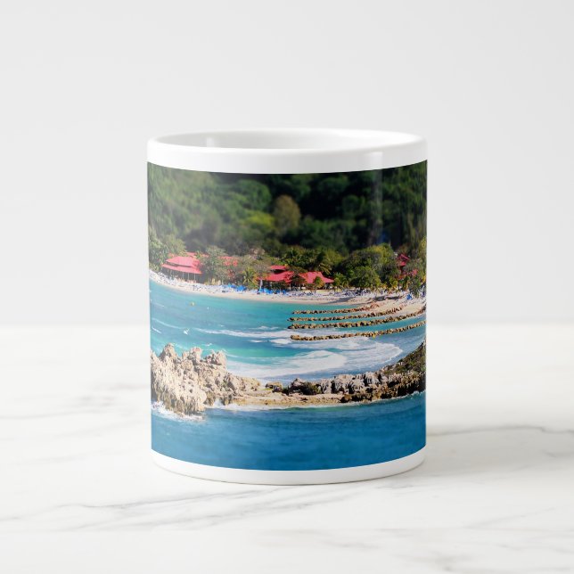 Caneca De Café Grande Tranquil Island Paradise Labadee Haiti (Frente)