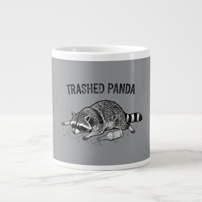 Caneca De Café Grande Trashed Panda Mug (Frente)
