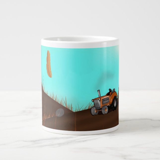 Caneca De Café Grande Trator agrícola vintage (Frente)