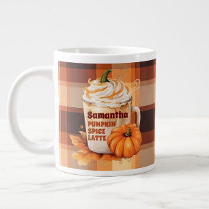 Caneca De Café Grande Trava de Especiaria de Abóbora Personalizada